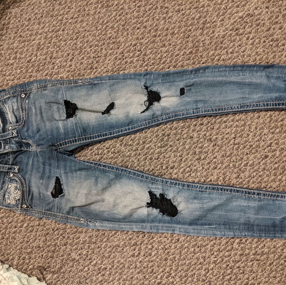 Rock revival skinny jeans women blue black